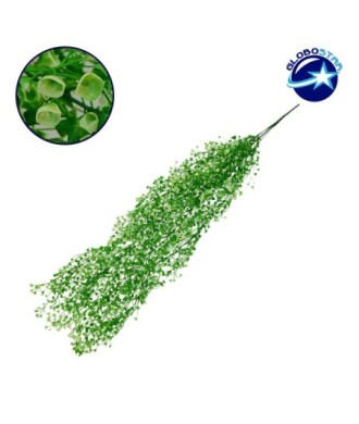 GloboStar® 09038 Τεχνητό Κρεμαστό Διακοσμητικό Φυτό Μήκους 1.2 μέτρων με 5 X Κλαδιά Φύλλωμα Ρούστικ Πράσινο Λευκό